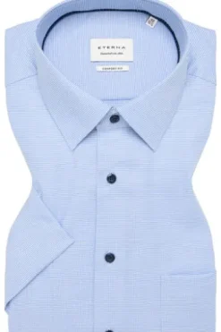 ETERNA Hemd hellblau Comfort Fit Kurzarm