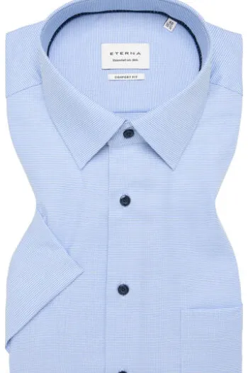 ETERNA Hemd hellblau Comfort Fit Kurzarm