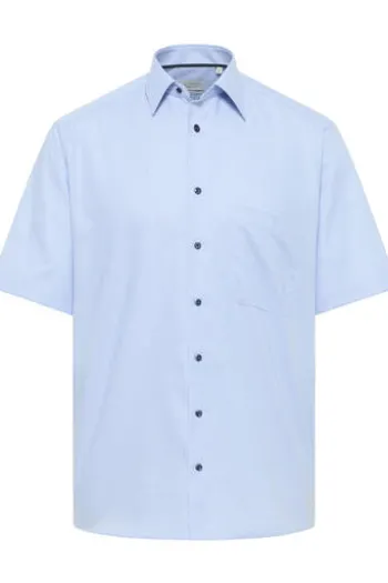 ETERNA Hemd hellblau Comfort Fit Kurzarm