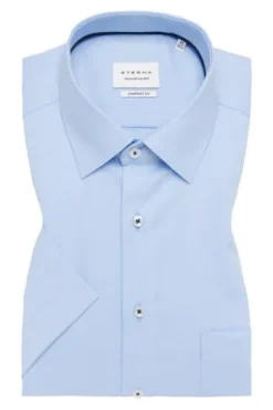ETERNA Hemd hellblau Comfort Fit Kurzarm