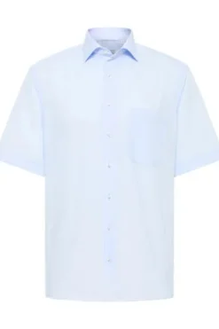 ETERNA Hemd hellblau Comfort Fit Kurzarm Popeline