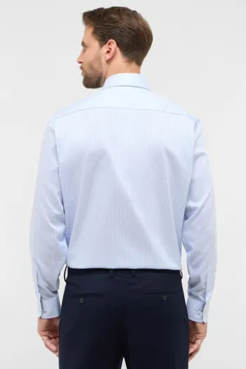 ETERNA Hemd himmelblau gestreift comfort fit Langarm