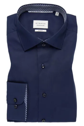 ETERNA Hemd marine Comfort Fit Langarm
