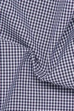ETERNA Hemd marine kariert Comfort Fit Langarm Button-down