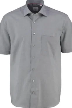 ETERNA Hemd navy gemustert Comfort Fit Kurzarm