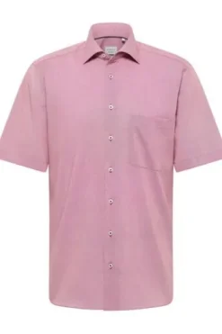 ETERNA Hemd Rot gemustert Comfort Fit Kurzarm
