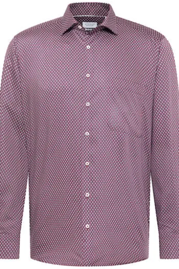 ETERNA Hemd rot gemustert Comfort Fit Langarm