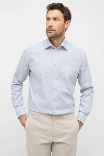 ETERNA Karo Hemd grün Comfort Fit Langarm