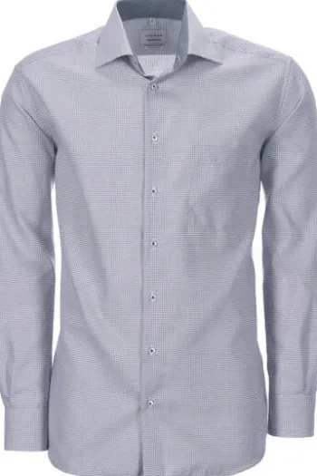 ETERNA Karo Hemd grün Comfort Fit Langarm