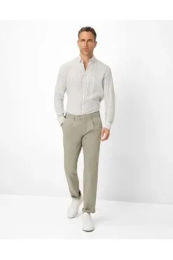 EUREX BY BRAX Bundfalten Baumwoll Hose Fred khaki