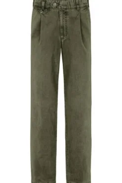 EUREX BY BRAX Bundfalten-Jeans Fred oliv kariert Regular Fit Langarm