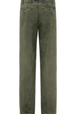 EUREX BY BRAX Bundfalten-Jeans Fred oliv kariert Regular Fit Langarm