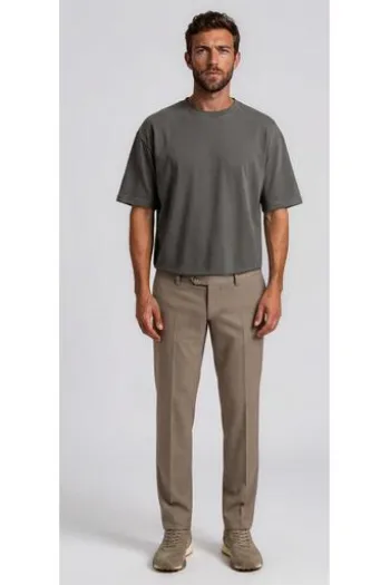 EUREX BY BRAX Flat Front Hose Jan hellbraun Regular Fit