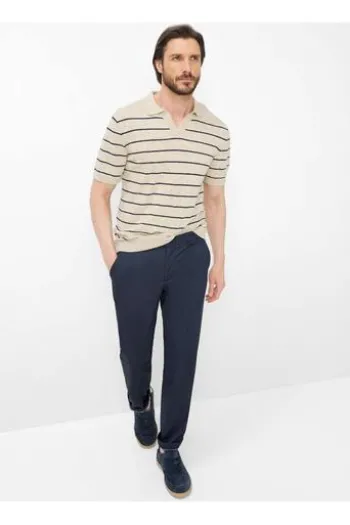 EUREX BY BRAX Jersey Hose Thilo minimal blue Regular Fit