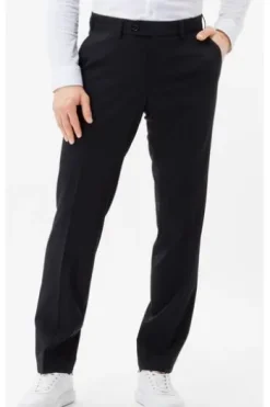 EUREX BY BRAX Schurwoll-Stretch-Hose Jan schwarz Dehnbund