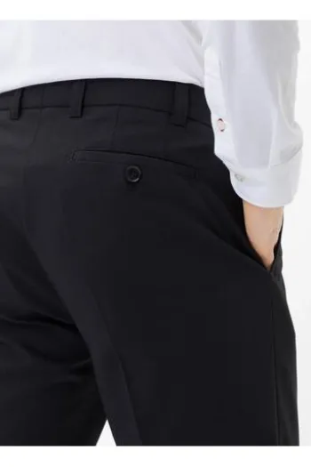 EUREX BY BRAX Schurwoll-Stretch-Hose Jan schwarz Dehnbund