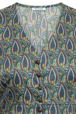 FELICITAS Kleid Karlinda saphir gemustert im floralen Design