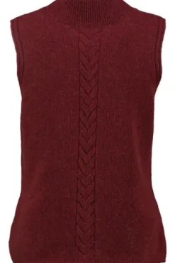 FELICITAS Pullunder bordeaux mit Zoptstrickmuster