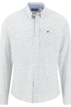 FYNCH HATTON Hemd avocado gemustert Casual Fit