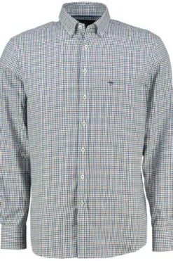FYNCH HATTON Hemd marine kariert Regular Fit Langarm