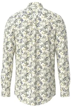 FYNCH HATTON Hemd pale yellow geblümt Casual Fit
