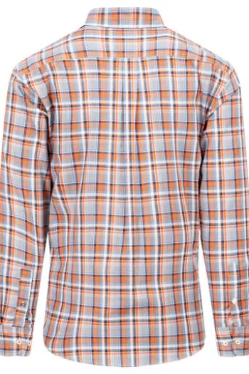 FYNCH HATTON Hemd rot kariert Langarm Button-Down