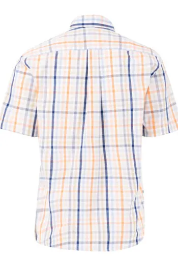 FYNCH HATTON Hemd sunny orange kariert Regular Fit Kurzarm