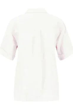 FYNCH HATTON Leinen-Bluse milk Kurzarm