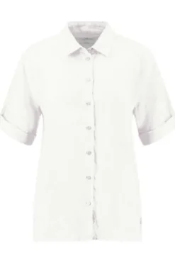 FYNCH HATTON Leinen-Bluse milk Kurzarm