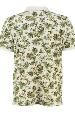 FYNCH HATTON Polo-Shirt cement geblümt Casual Fit