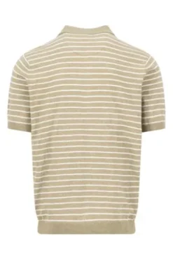 FYNCH HATTON Polo-Shirt pistachio gestreift Casual Fit
