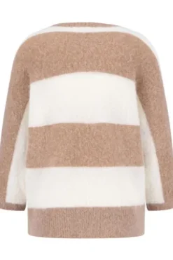 FYNCH HATTON Pullover cappuccino gestreift 3/4-Arm