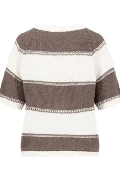 FYNCH HATTON Pullover milk gestreift Kurzarm