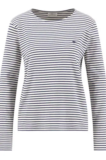 FYNCH HATTON Shirt galaxy blue gestreift Langarm