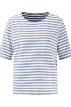 FYNCH HATTON Shirt light blue gestreift Kurzarm