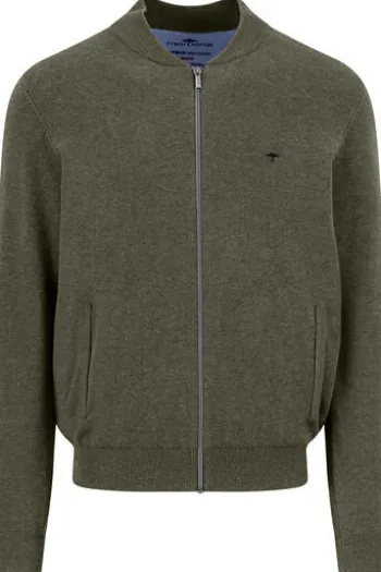 FYNCH HATTON Strickjacke dark khaki Casual Fit