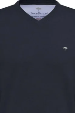 FYNCH HATTON V-Ausschnitt Pullover navy Casual Fit
