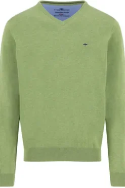 FYNCH HATTON V-Ausschnitt Pullover avocado Casual Fit