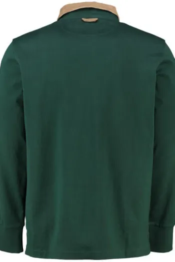 GANT Cord Collar Heavy Polo Shirt tartan green