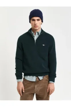 GANT Gerippter Troyer aus Baumwoll-Woll-Gemisch tartan green