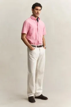GANT Hemd rose pink Regular Fit Kurzarm