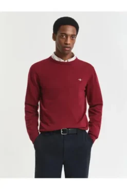 GANT Lambswool Rundhals-Pullover plumped red Regular Fit