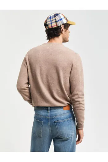 GANT Lambswool Rundhals Pullover beige Superfine Lambswool