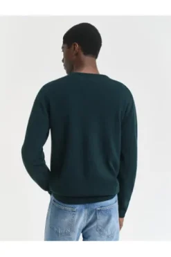 GANT Lambswool Rundhals Pullover dunkelgrün Superfine Lambswool