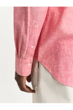 GANT REG Leinen Hemd brick red Regular Fit Langarm