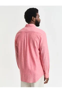 GANT REG Leinen Hemd brick red Regular Fit Langarm