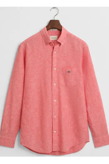 GANT REG Leinen Hemd brick red Regular Fit Langarm