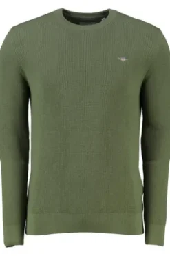 GANT Rundhals Pullover dry herb green Regular Fit