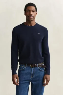 GANT Rundhals Pullover evening blue Regular Fit