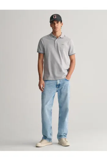 GANT Tipping SS Pique Polo-Shirt Grey Melange